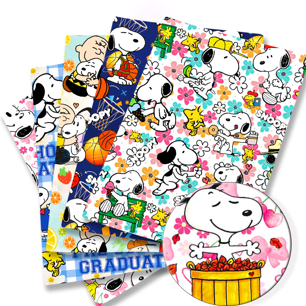 Home Textiles Curtains - TAKARA TOMY Snoopy fabric140x50CM Cartoon printed