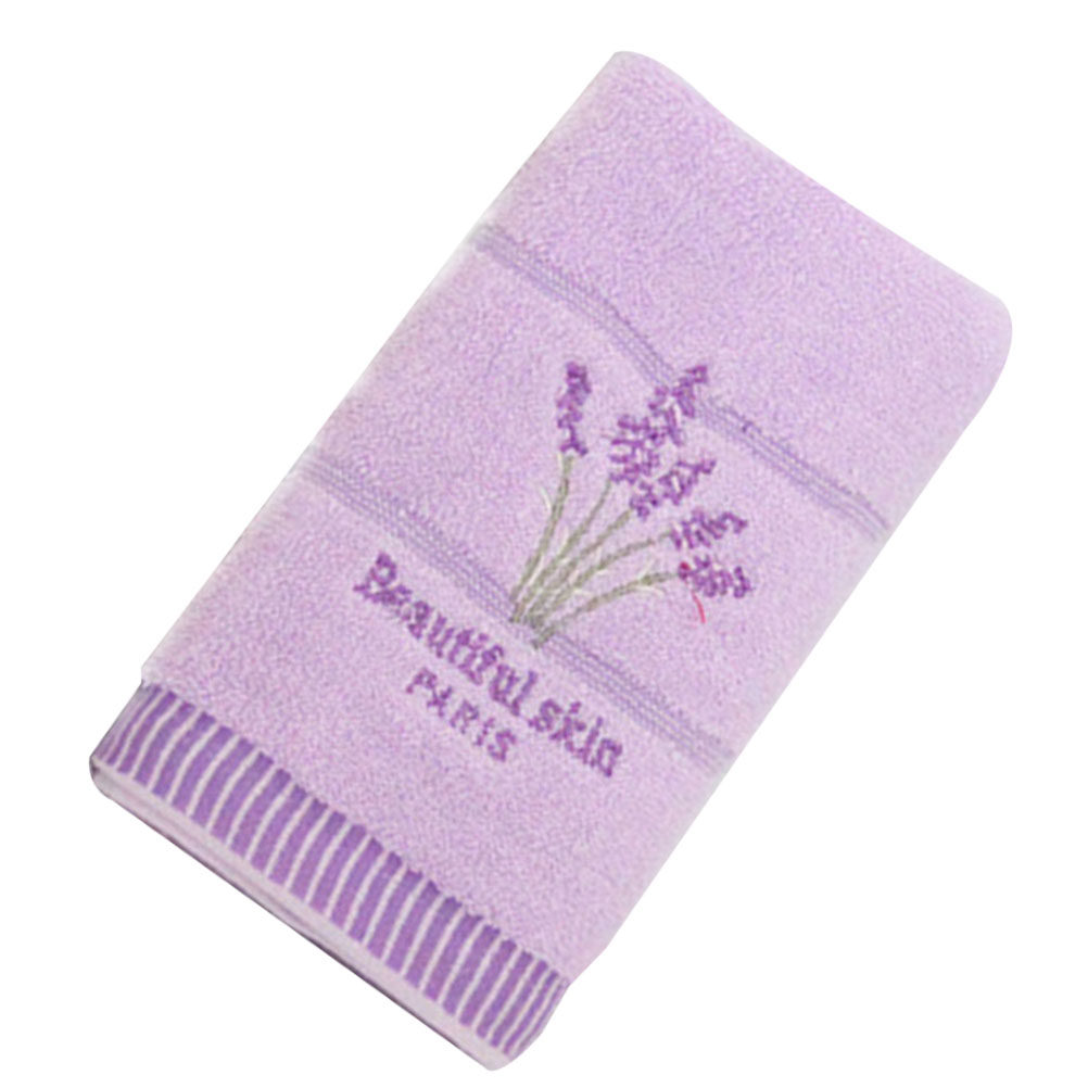 Home Textiles In Pakistan - Premium Cotton Lavender Embroidered Bath Towels