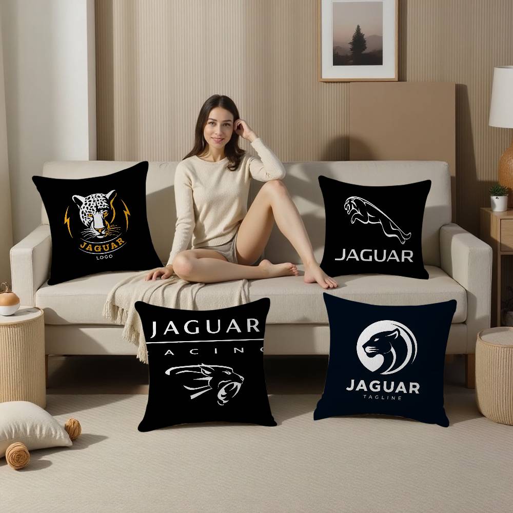 Home Textiles Logo - J-JaguarS-Car Logo Cushion Cover Pillowcase Upholstery