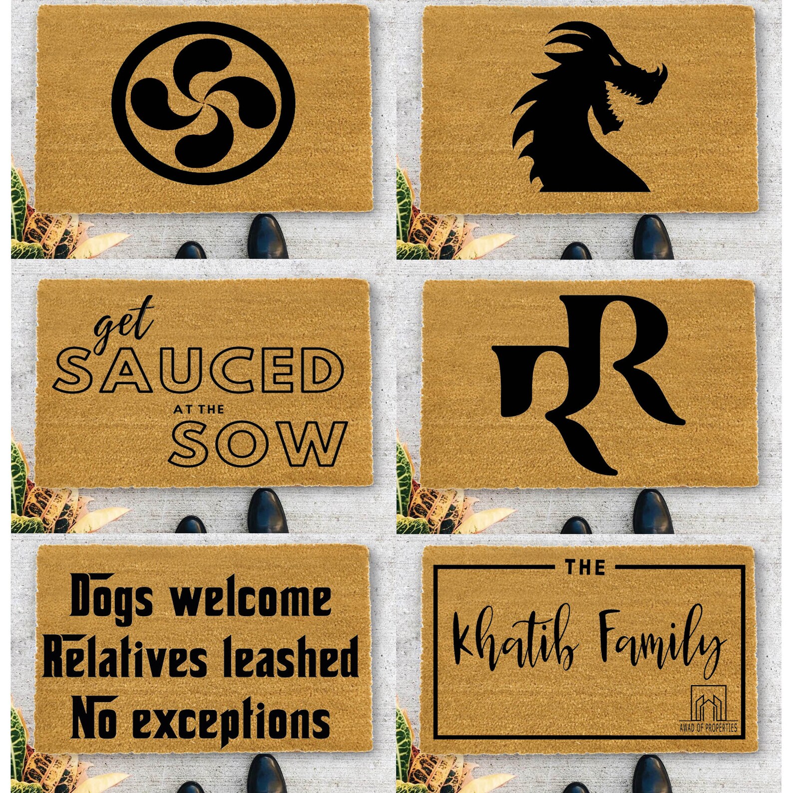 Custom Text Logo Doormat Fashi - Home Textiles Logo 评论和价格