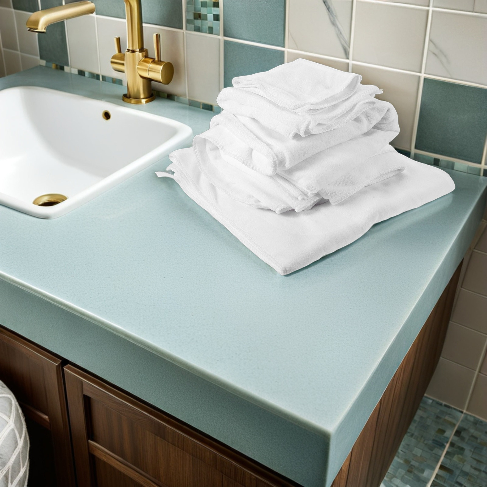 4Pcs Cotton Bath Towel Set Whi - Home Textiles In Pakistan 评论和价格