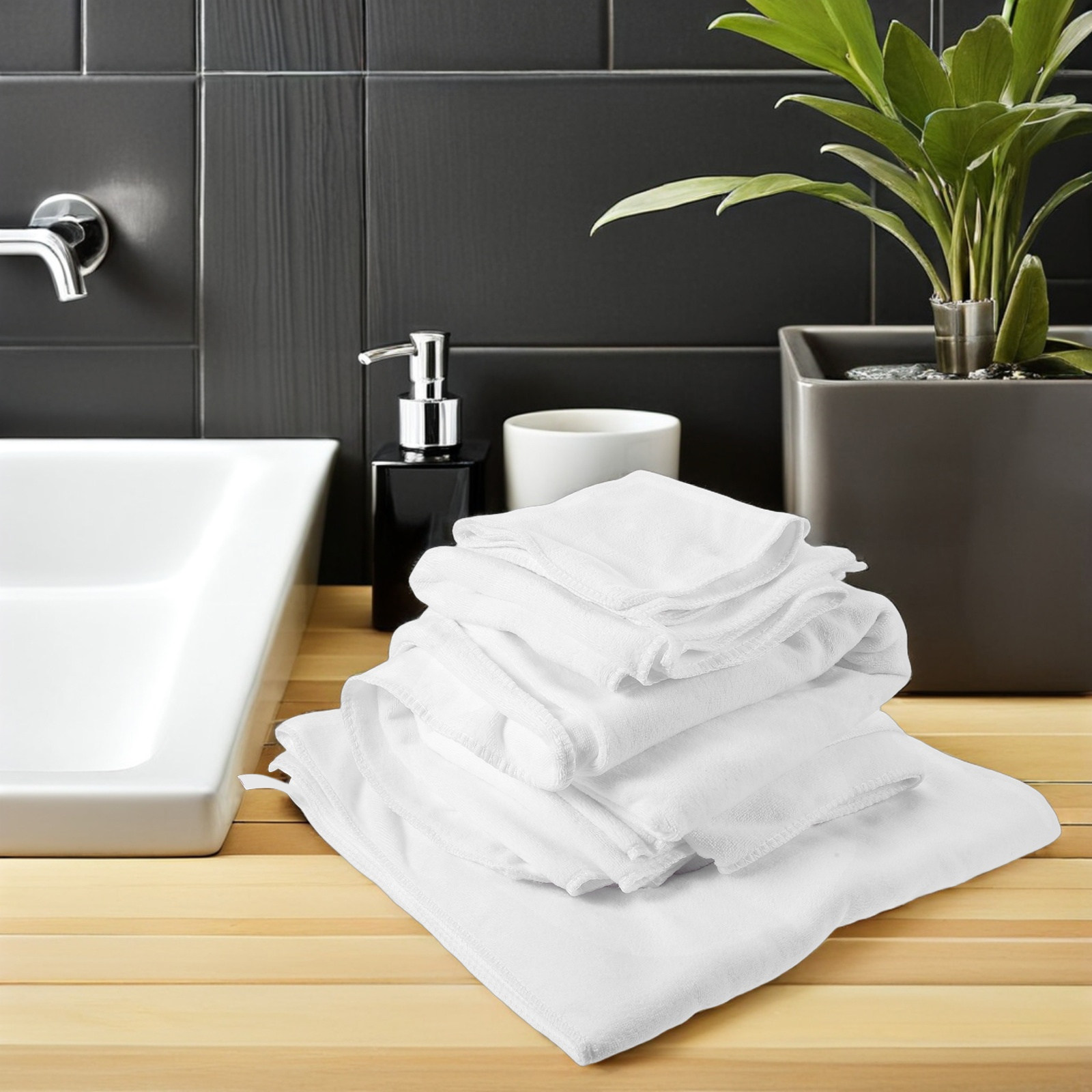 4Pcs Cotton Bath Towel Set Whi - Home Textiles In Pakistan 评论和价格
