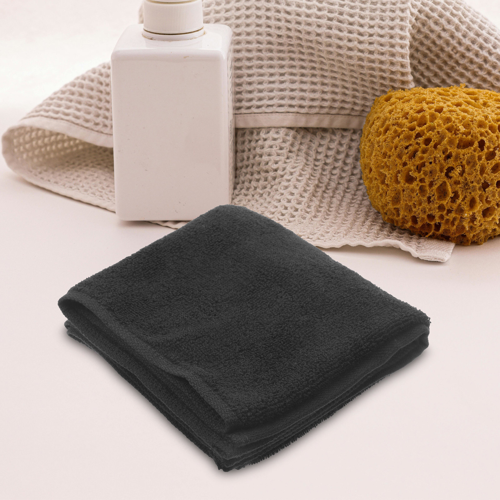 2Pcs Cotton Hair Towel Black A - Home Textiles In Pakistan 评论和价格