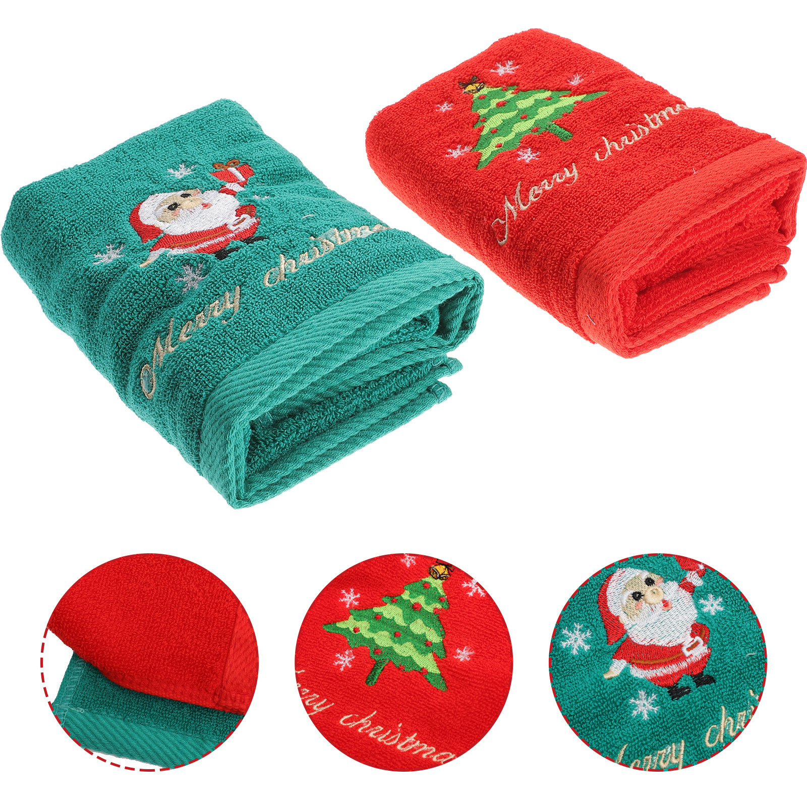 2Pcs Christmas Cotton Towels E - Home Textiles In Pakistan 评论和价格