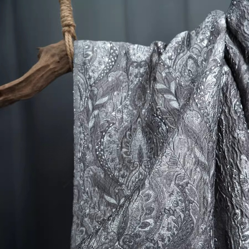 Gray Court Style Shiny Jacquar - Home Textiles Curtains 评论和价格