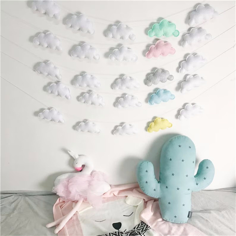 Nordic Felt Cloud Garlands Str - Home Textiles Curtains 评论和价格